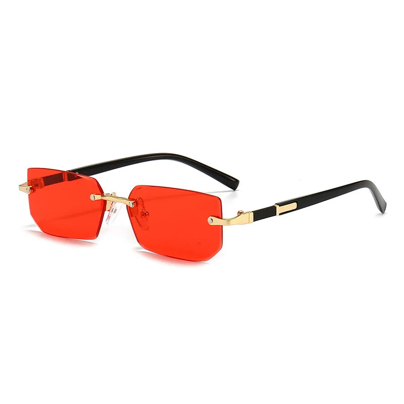 Rimless Rectangle Small Square Sun Glasses