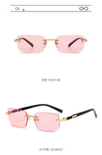 Rimless Rectangle Small Square Sun Glasses