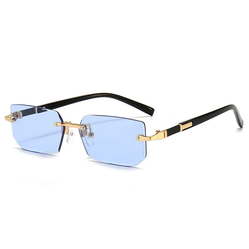 Rimless Rectangle Small Square Sun Glasses
