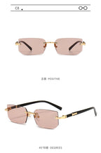 Rimless Rectangle Small Square Sun Glasses