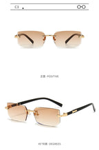 Rimless Rectangle Small Square Sun Glasses
