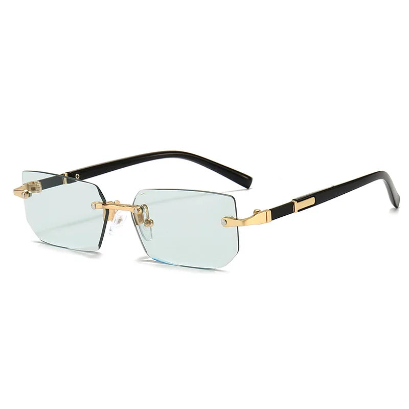 Rimless Rectangle Small Square Sun Glasses