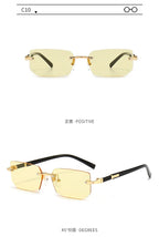 Rimless Rectangle Small Square Sun Glasses