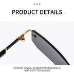Rimless Rectangle Small Square Sun Glasses