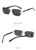 Rimless Rectangle Small Square Sun Glasses