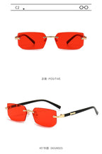 Rimless Rectangle Small Square Sun Glasses