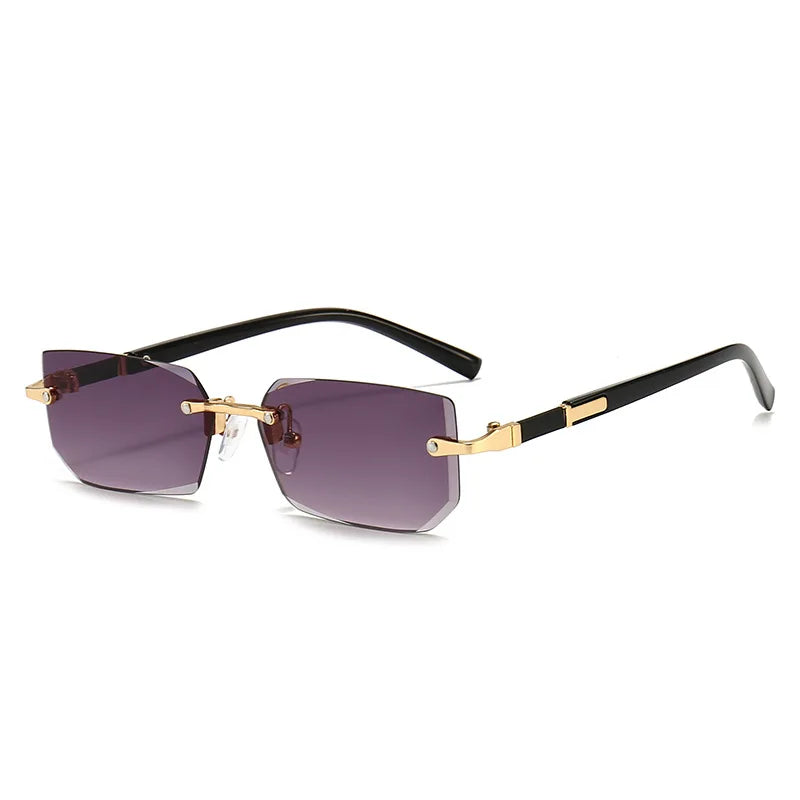 Rimless Rectangle Small Square Sun Glasses