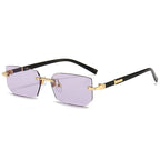 Rimless Rectangle Small Square Sun Glasses