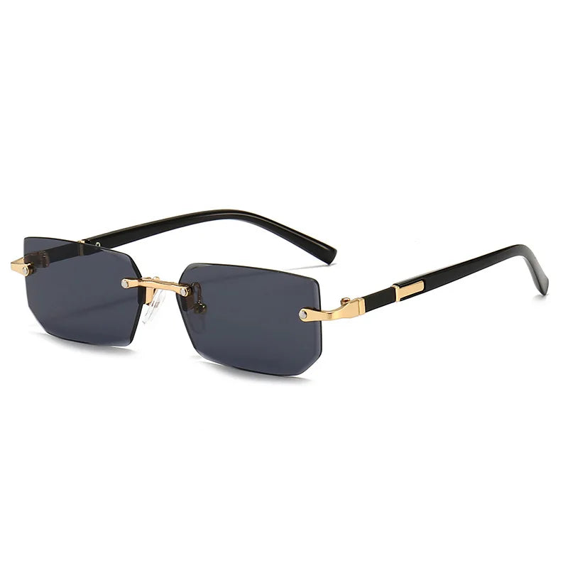 Rimless Rectangle Small Square Sun Glasses
